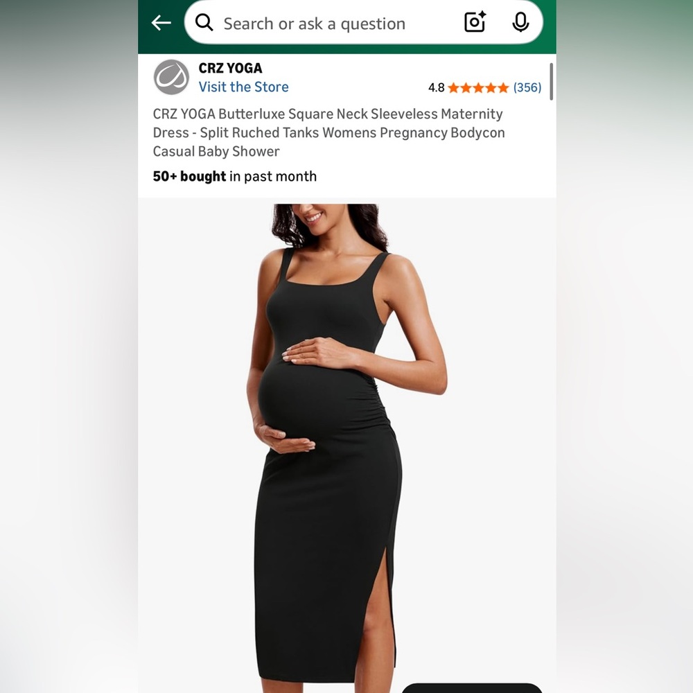 CRZ YOGA Black Sleeveless Maternity Dress